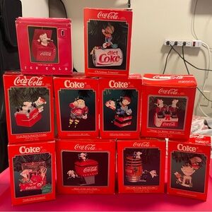 Vintage “Coke”Christmas Ornaments. Hardly been used .